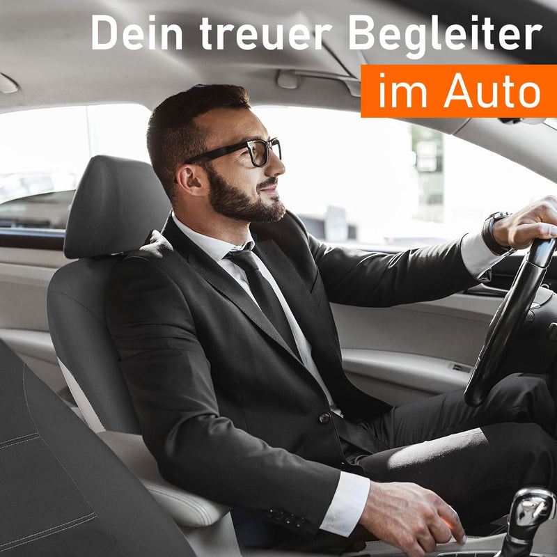 Upgrade4cars Autositzbezüge Set für die Vordersitze | Auto-Schonbezüge Universal in Schwarz | Autosi