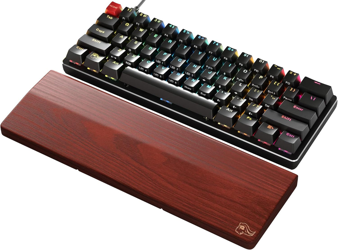 Glorious Gaming Wooden Keyboard Wrist Rest (Kompakt) - Weisse Esche, mittelgrobe Maserung, glatte Ob