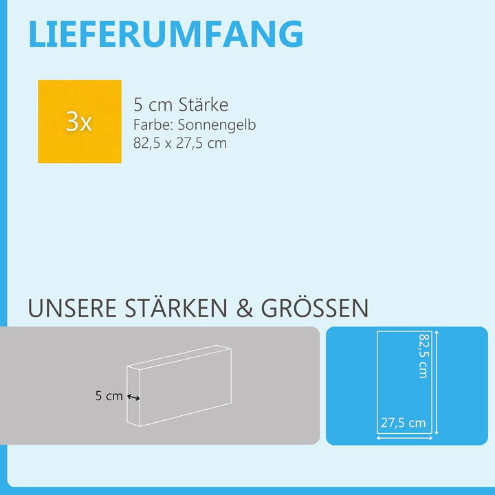 platino24 Schallabsorber COLORE aus Basotec G+ I Akustikpaneele mit Akustikfilz I 3 Wand-Paneele in