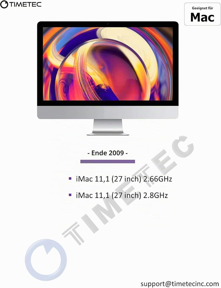 Timetec 8GB kompatibel für Apple DDR3 1067MHz/1066MHz PC3-8500 für Mac Book(Mitte 2010 13 Zoll), Mac