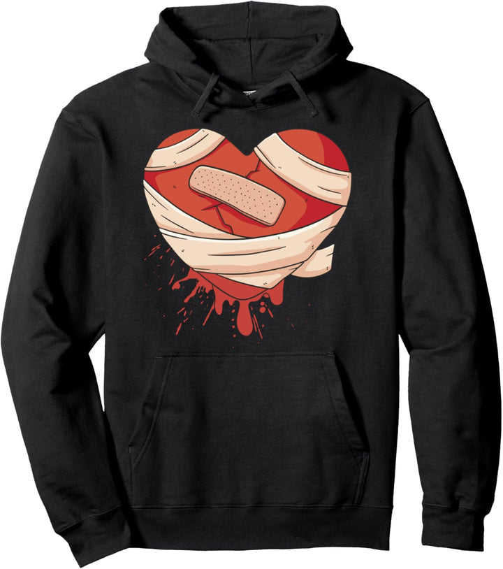 Gebrochenes Herz gebrochen Trauriger Valentinstag Fix Broken Heart Pullover Hoodie
