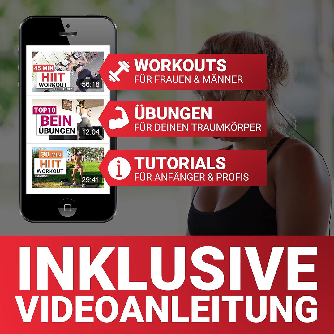 Red Rab Premium Widerstandsbänder Set für Dein Training Zuhause, Resistance Bands Set, Fitnessbänder