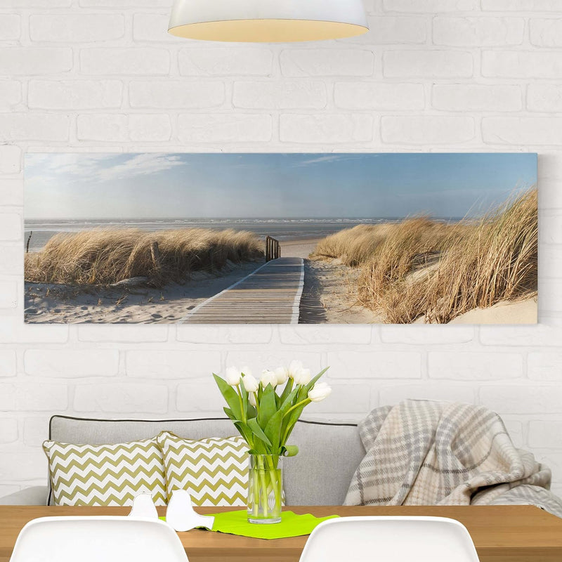 Bilderwelten Leinwandbild Top Wandbild Panorama 50 x 150cm, Ostsee Strand 50cm x 150cm Ostsee Strand