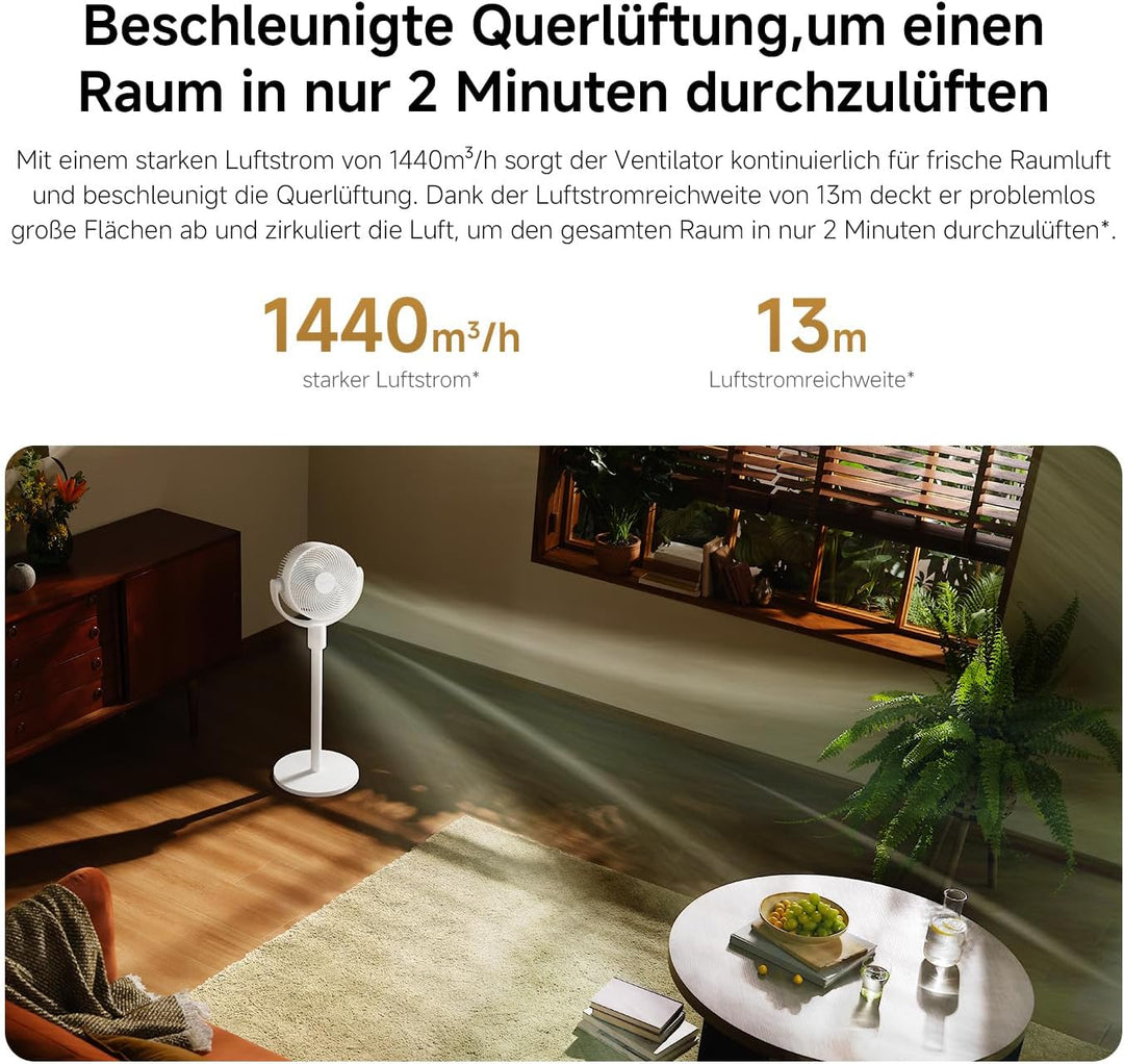 XIAOMI Smart Standing Air Circulation Fan - Standventilator mit 1440m³/h und 3D-Luftverteilung, 2-in