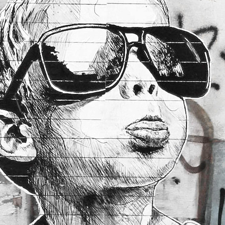 Novart FERTIG ZUM AUFHÄNGEN - Wandbilder Set Banksy - Collage XXL Wohnzimmer N003135a, 30x40 cm - 3B