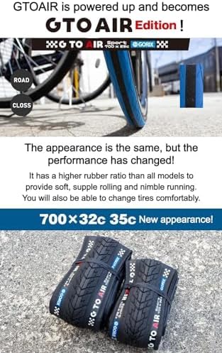 GORIX Rennradreifen 700×23C 25C 28C 32c 35c Fahrrad (Gtoair) 700×25c Black×Red(1 Tire), 700×25c Blac