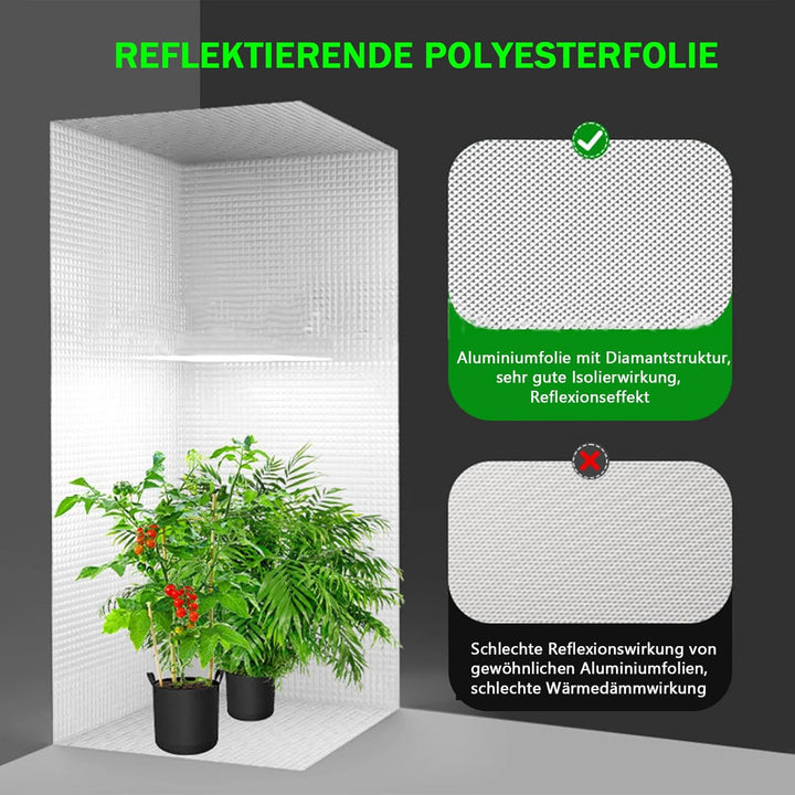 Growzelt Komplettset Anbau Set mit 200W LED Vollspektrum Grow Lampe Dimmbar, 120x120x200cm GrowZelt