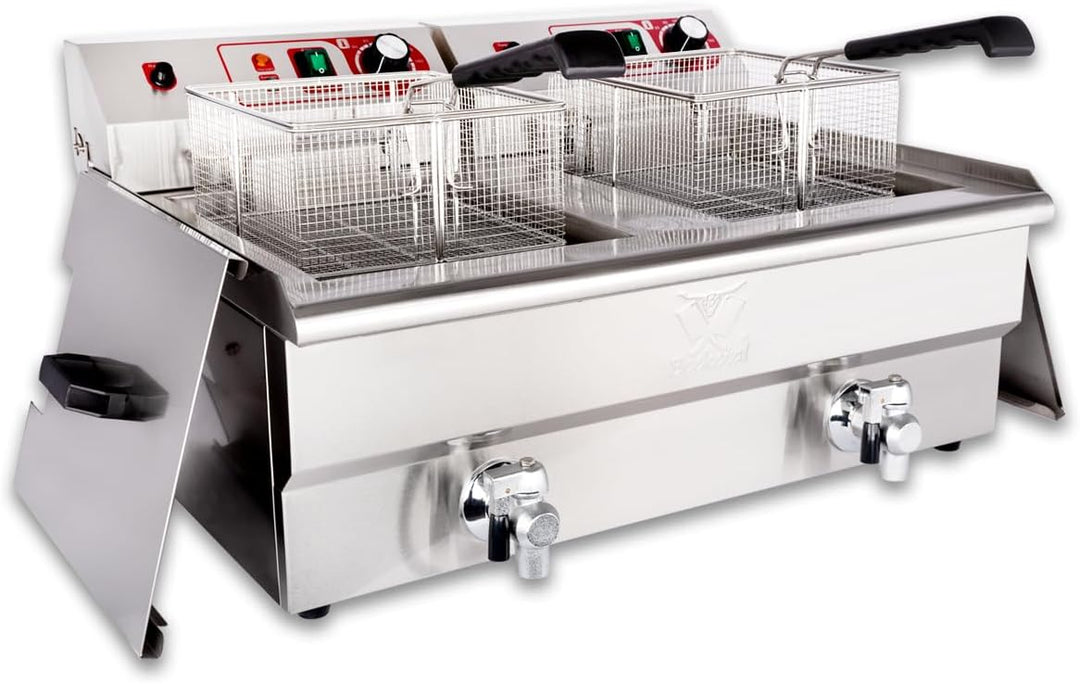 Beeketal 'BWF-162' Profi Gastronomie Doppel Kaltzonen Fritteuse (2 x 16l Volumen für max. 2 x 11l Öl