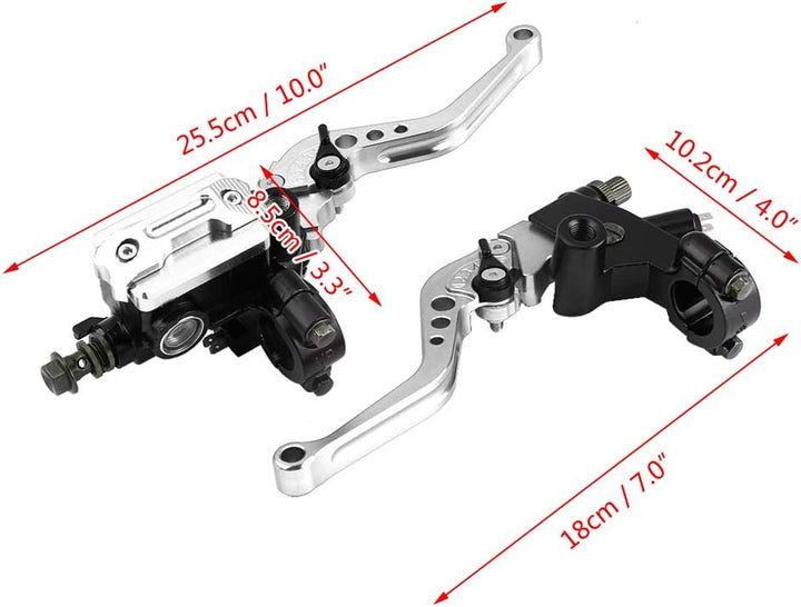 Motorrad Hauptbremszylinderhebel, Hydraulische Lenkerbremszylinder Master Paar von 7/8 "(22mm) Unive