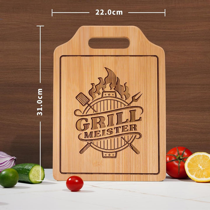 Grill Geschenke für Männer - Graviertes Bambus Schneidebrett, Geschenke für Männer Geburtstag Weihna