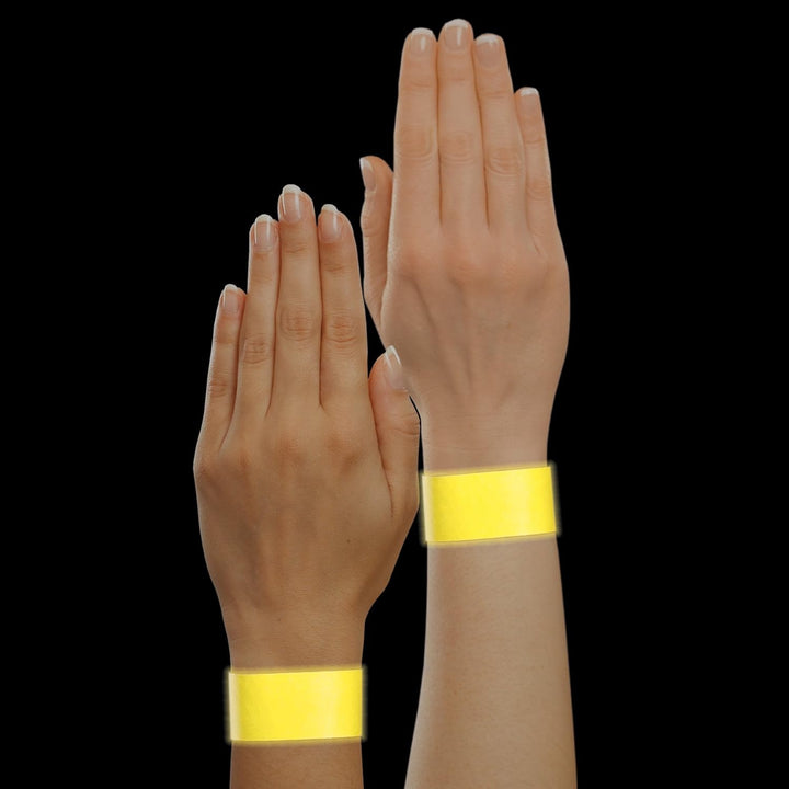 SIGEL EB218 Einlassbänder Super Soft, 120 Stück, Gelb fluoreszierend, Festival Armbänder 120 Stück g