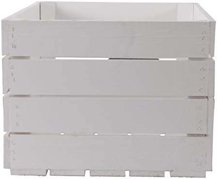 moooble 6er Set Neue weisse/Weisse Obstkiste 50cm x 40cm x 30cm Holzkiste mittelgross Kiste Schuhbox