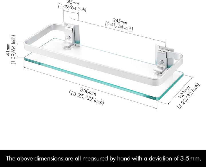 KES Duschablage Glas Duschregal Glasregal 8mm Ablage Bad Glasablage für Badezimmer Wandregal Badrega