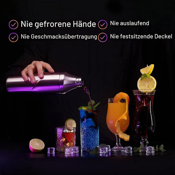Lexenic Premium Cocktail Shaker 24oz - Vakuum isoliertes Martini Shaker, Spoon &amp; Jigger Kit - 18/8 E