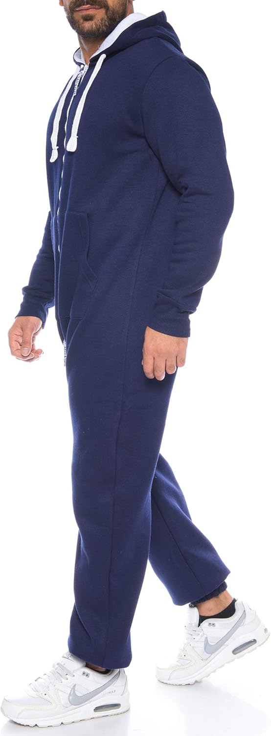 Raff & Taff Herren Jumpsuit Overall Trainingsanzug Fitnessbekleidung onesie Ganzkörperanzug Basic un