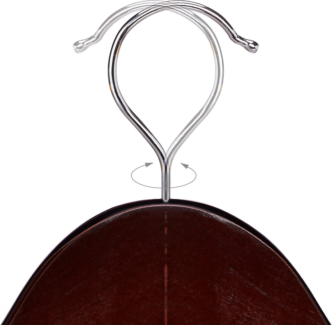 Relaxdays 60 x Kleiderbügel Holz, Garderobenbügel, Hemden & Hosen, 360° drehbar, klassisch, Bügel Hx
