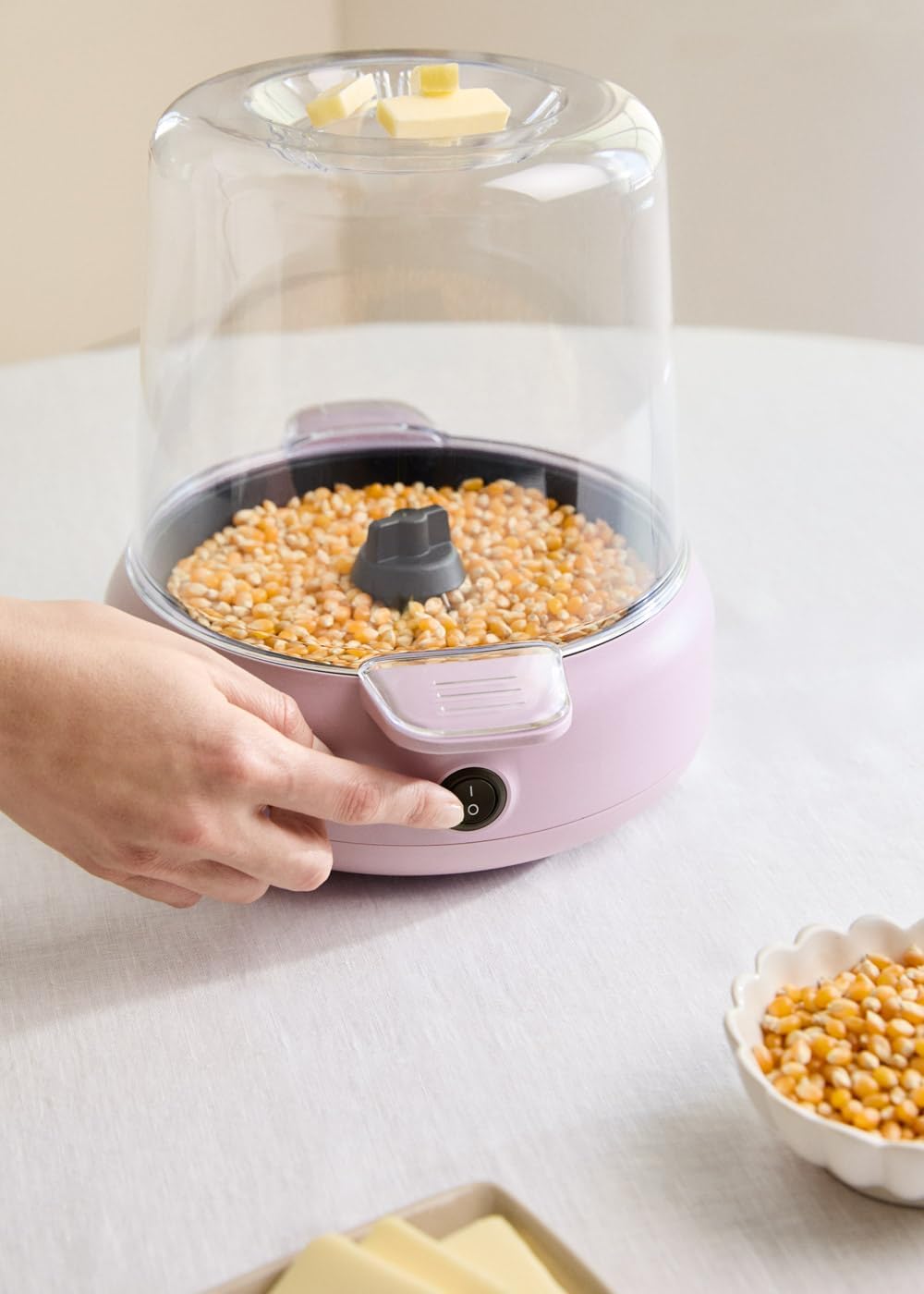 CREATE Popcorn Maker Studio Popcorn-Maschine mit Lavendel-Butterschmelzgerät, einfache Handhabung, b