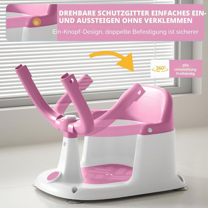 UBRAVOO Baby Badesitz für Babys von 6 bis 24 Monaten, aufrecht sitzender Badesitz, rutschfester Baby
