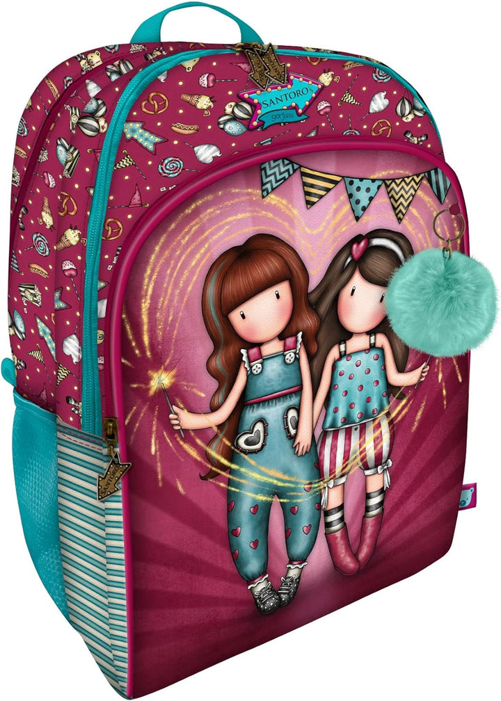 Santoro 1130GJ03 Gorjuss Fairground Rucksack Feuerwerk, 34,5 x 43,5 x 22 cm, blau