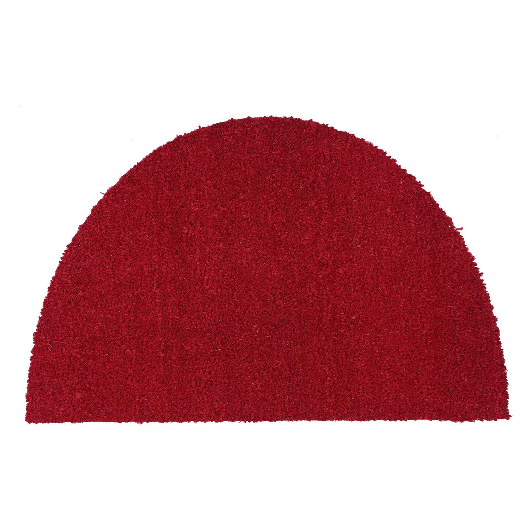 Carpido rutschfeste Kokosmatte - Halbrund 90x150 cm Rot - Nachhaltige Naturfaser für den überdachten
