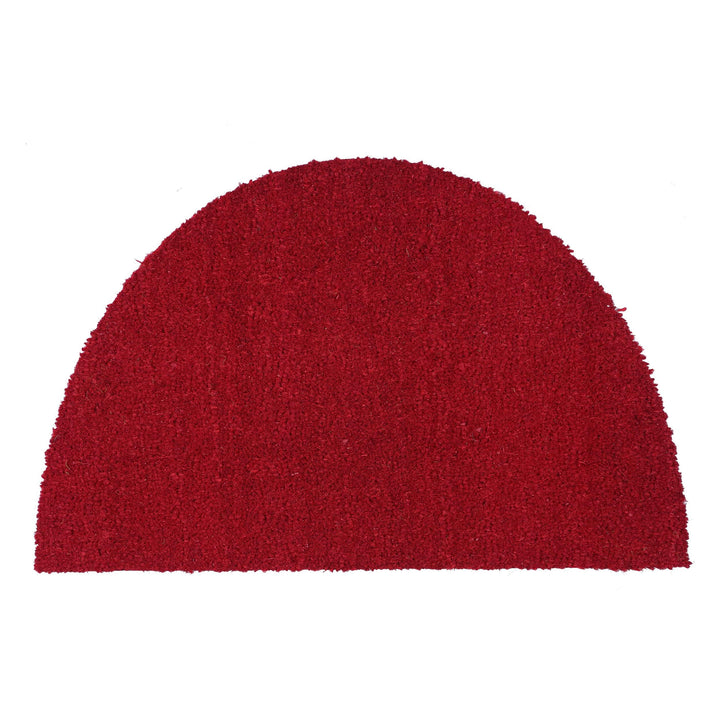 Carpido rutschfeste Kokosmatte - Halbrund 90x150 cm Rot - Nachhaltige Naturfaser für den überdachten