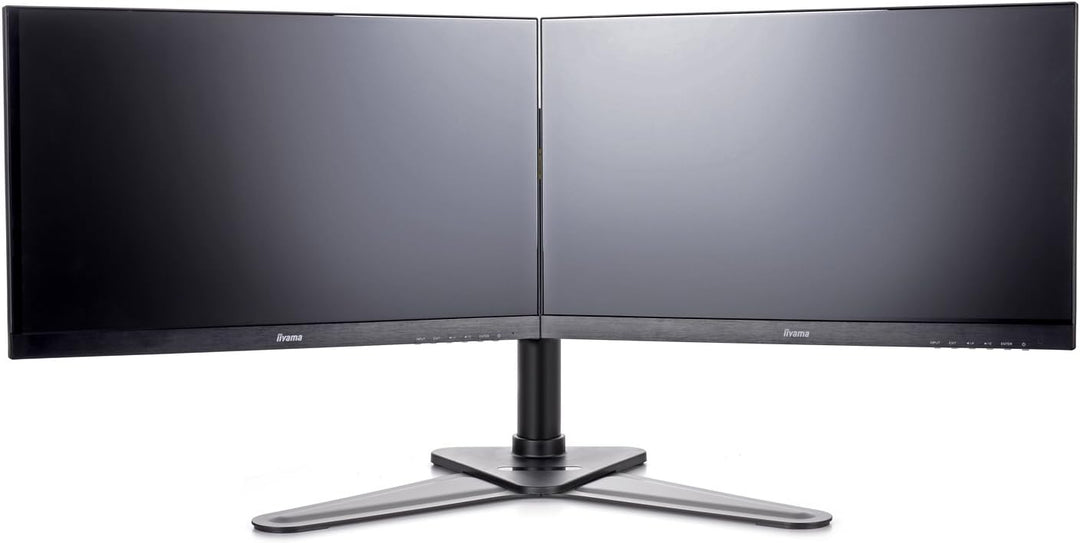 iiyama DS1002D-B1 Standfuss duale Monitorhalterung (für Displays bis 30 Zoll und maximal 10kg / Moni