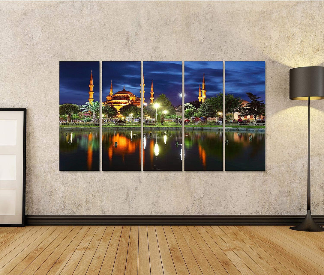 islandburner Bild auf Leinwand Blaue Moschee Istanbul Türkei Bilder Wandbilder Poster Leinwand 160x8