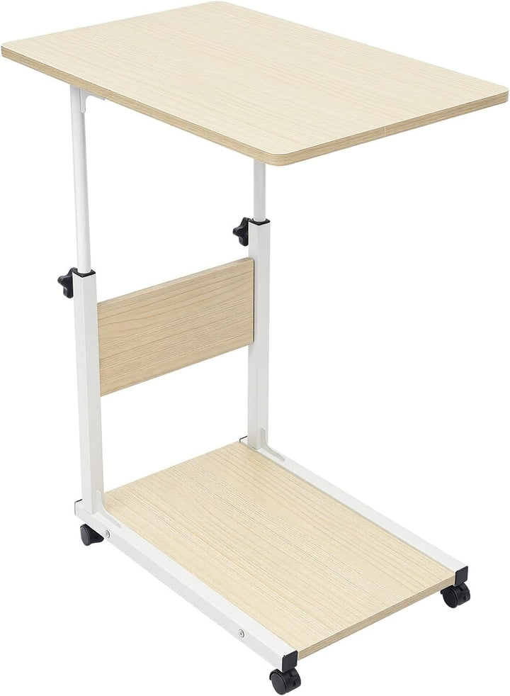 SanBouSi 2 Ebenen Pflegetisch Beistelltisch Couchtisch Sofatisch mit Rollen Mobiler Kaffeetisch Höhe