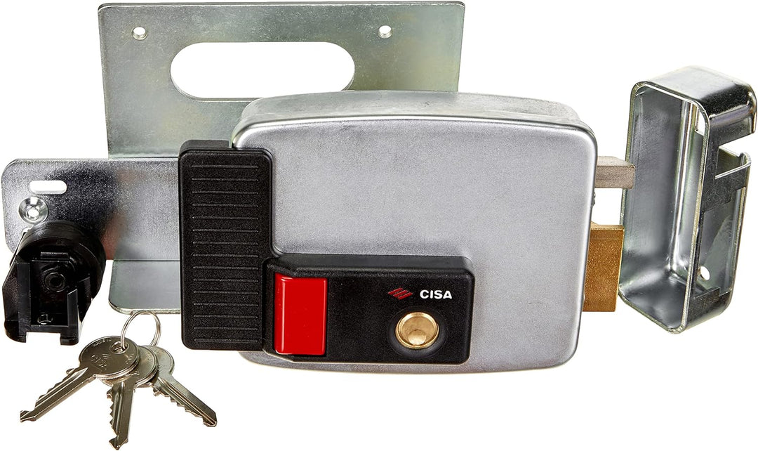 Cisa Elektronisches Schloss, 12 V, verzinkt, silber, 11731701, 12V Entrata 70 Rechte Hand mit Druckk