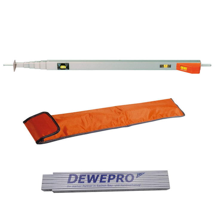 Nedo mEssfix mit Messdorn 5,10 m - Ideal für Rollladenbauer - Teleskop-Messstab - 1,17m - 5,10m - Te