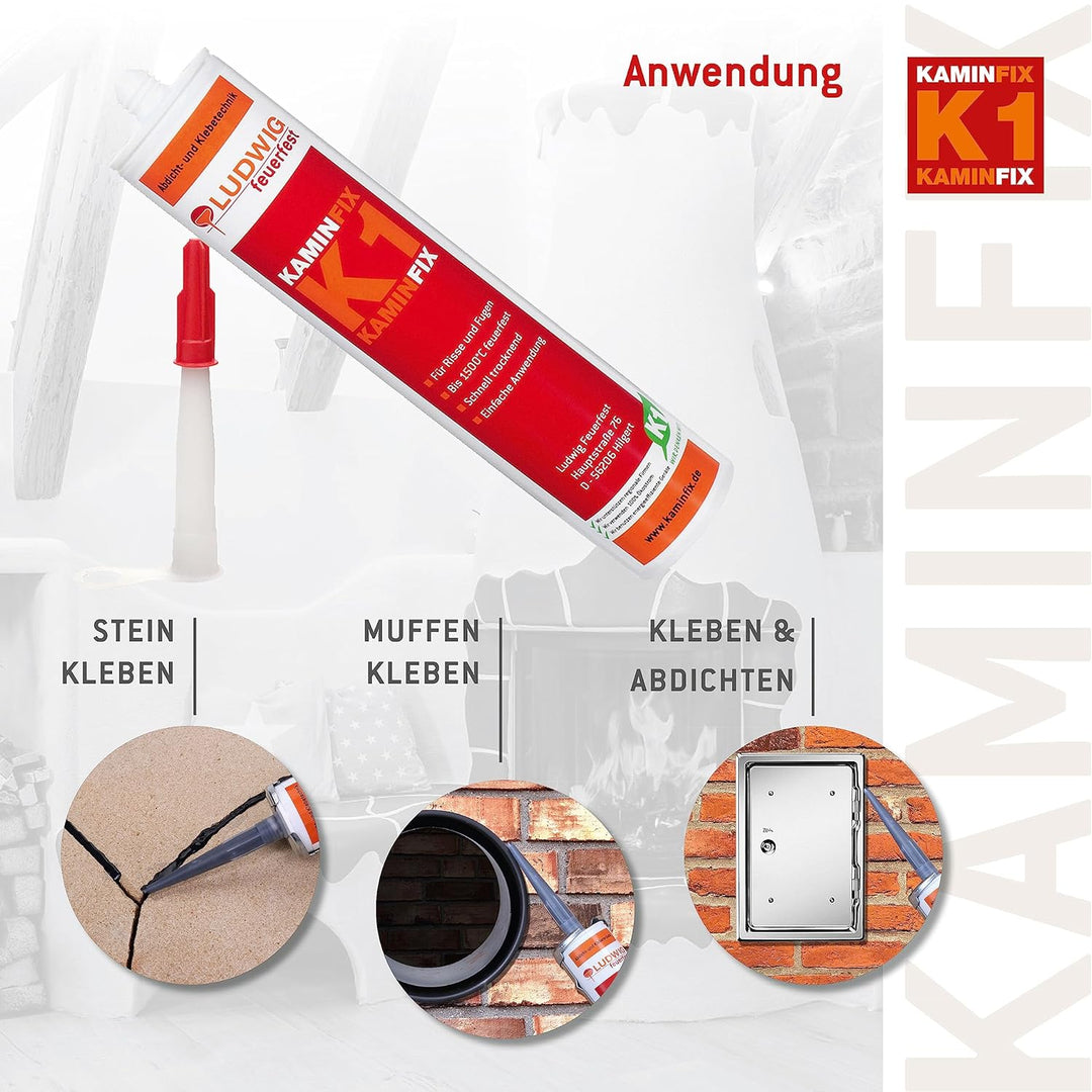 Feuerfester Kleber, Schamottekleber, Kaminofenkleber, hitzebeständig bis 1600°C!
