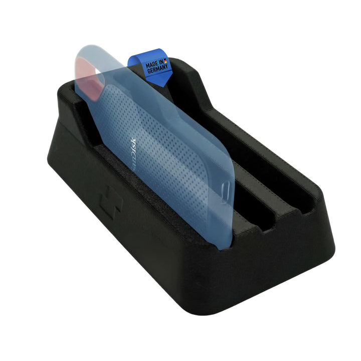 SSD Organizer Ständer für SanDisk, Schwarz, Kunststoff, Kompakter Schreibtisch-Halter für Extreme Po
