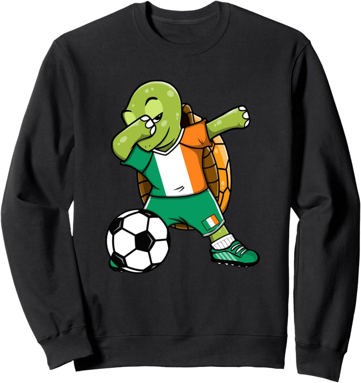 Dabbing Schildkröte Irland Fussball Mannschaft Irische Flagge Sweatshirt