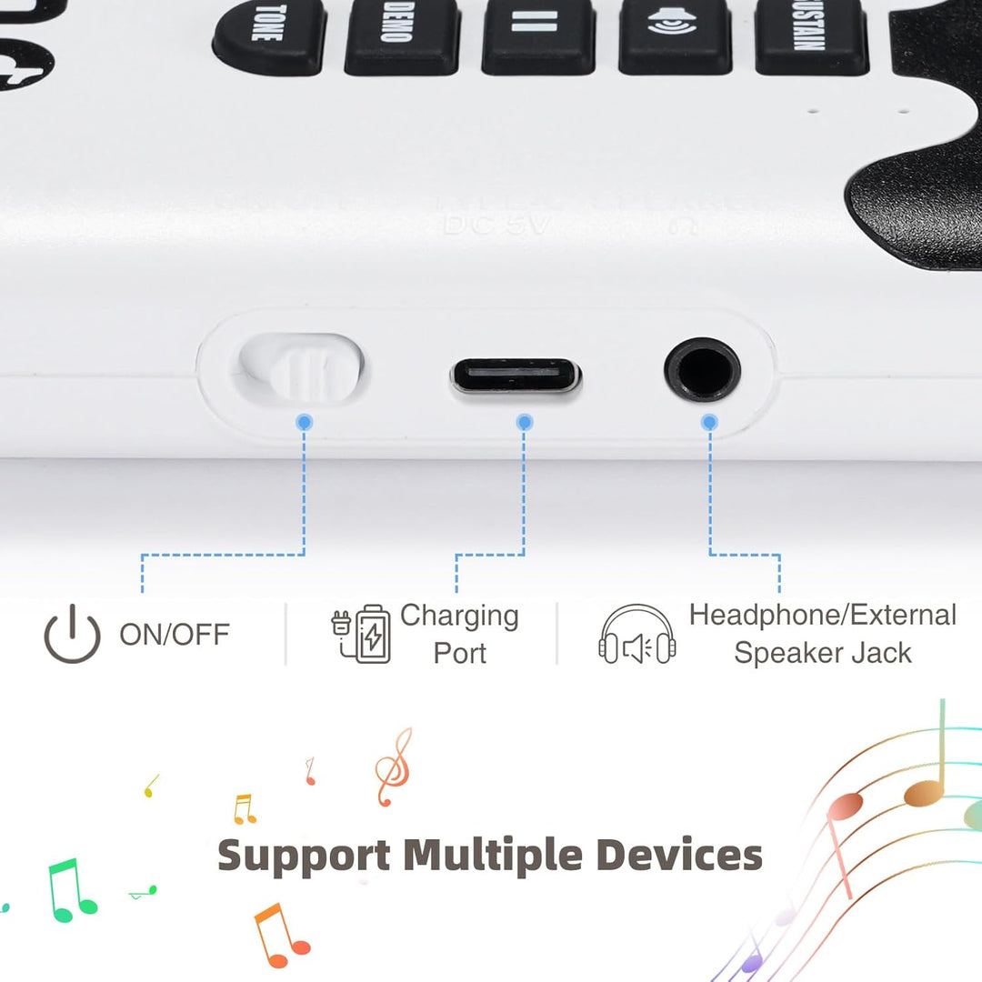 POGOLAB 49 Tasten Roll up Faltbares Piano Klavier für Anfänger, Regenbogen Electronic Keyboards mit