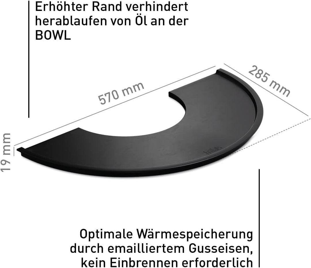 höfats - BOWL 57 Plancha - emaillierte Grillplatte aus Gusseisen - Für Grillgut jeder Grösse geeigne