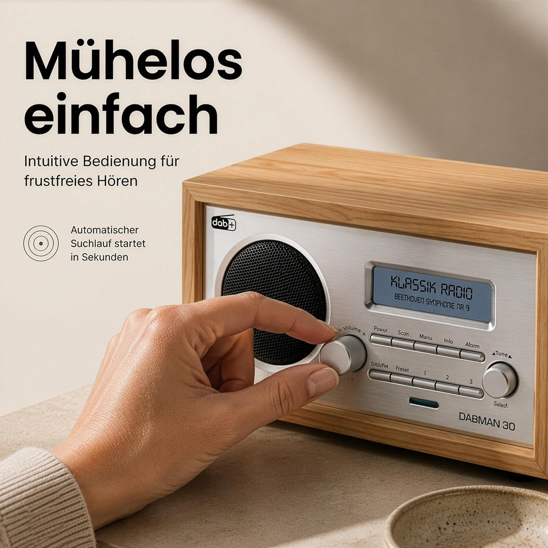Imperial 22-130-00 Dabman 30 Digitalradio (DAB+/DAB/UKW, Aux In, inkl. Netzteil) braun Mono Braun, M