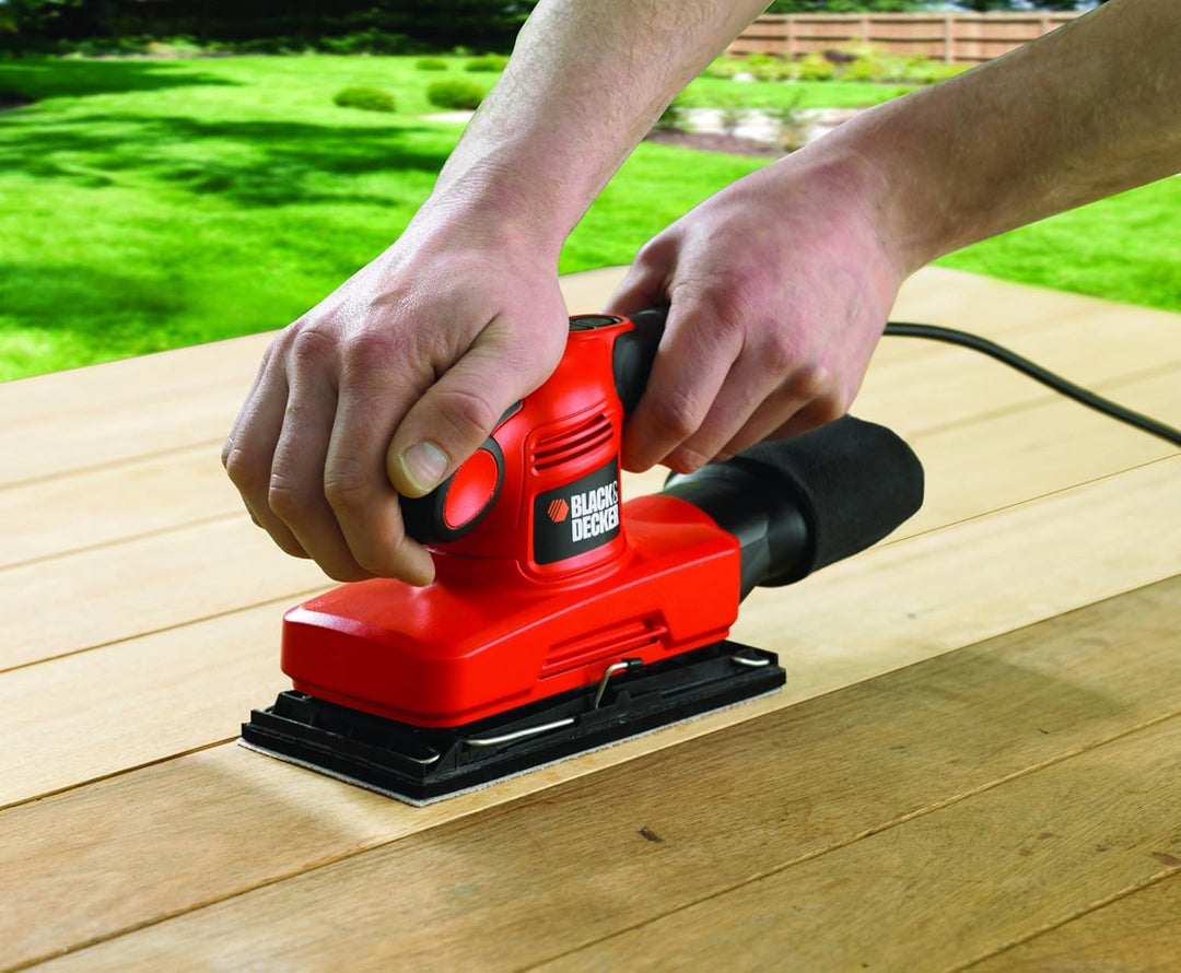 Black+Decker Schwingschleifer, Schleifmaschine (hoher Kreisdurchmesser, für grosse Flächen, ergonomi