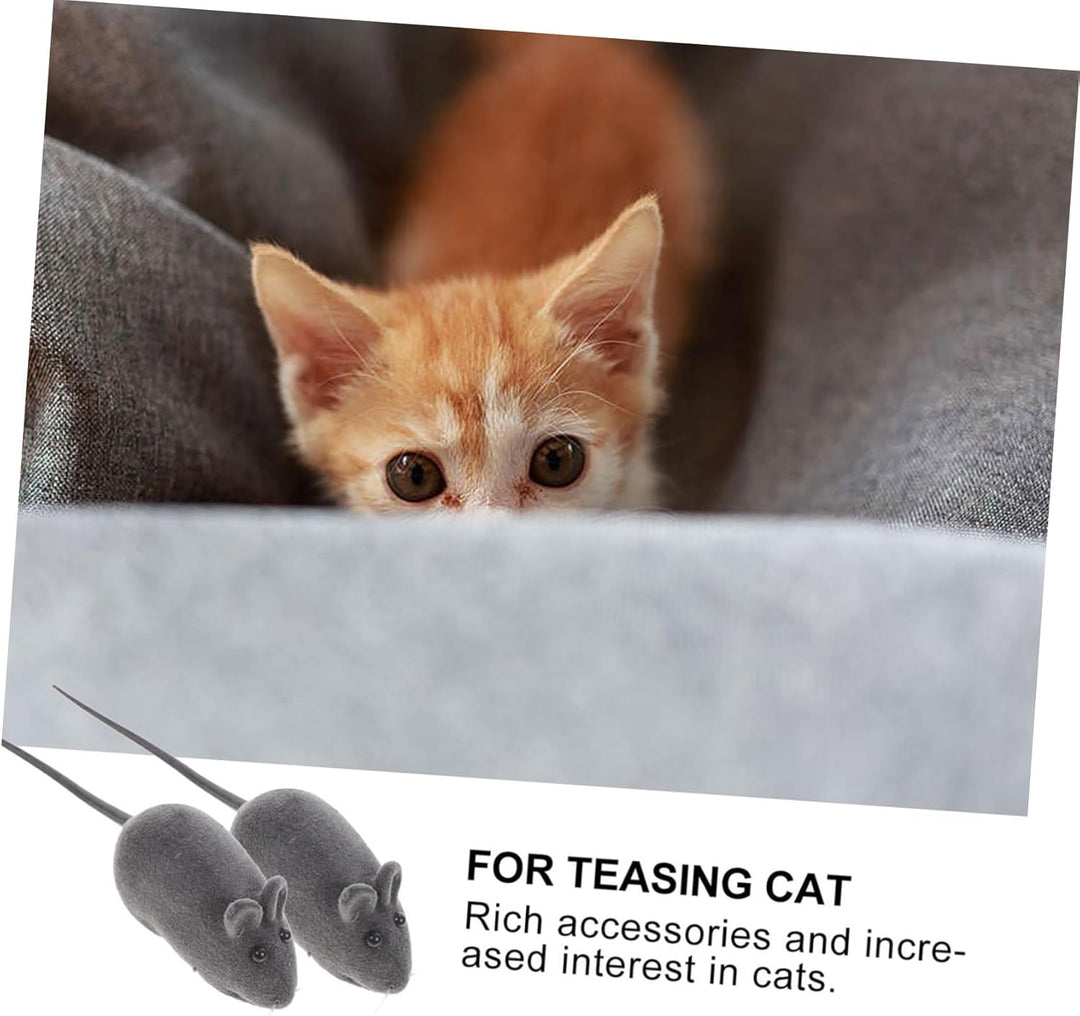 Garneck 20 StüCk Katzenspielzeug Maus Aus Vinyl Mit Quietscher - Interaktive SpielmäUse FüR Katzen U