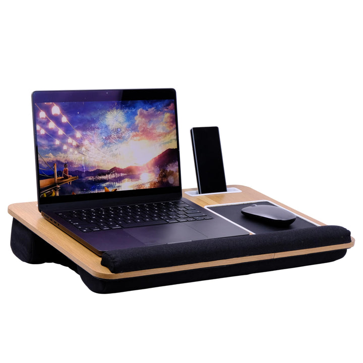 Laptopkissen für Bett & Sofa – Knietablett mit Kissen, Handyhalter & Handgelenkauflage - Passend bis
