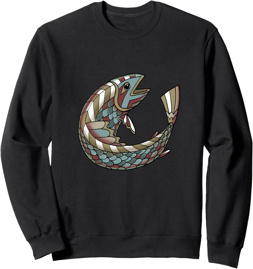 Indianer Lachs Tierkreiszeichen Indianer Astrologisches Zeic Sweatshirt
