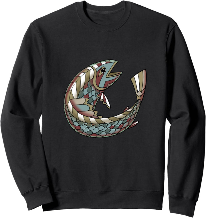 Indianer Lachs Tierkreiszeichen Indianer Astrologisches Zeic Sweatshirt