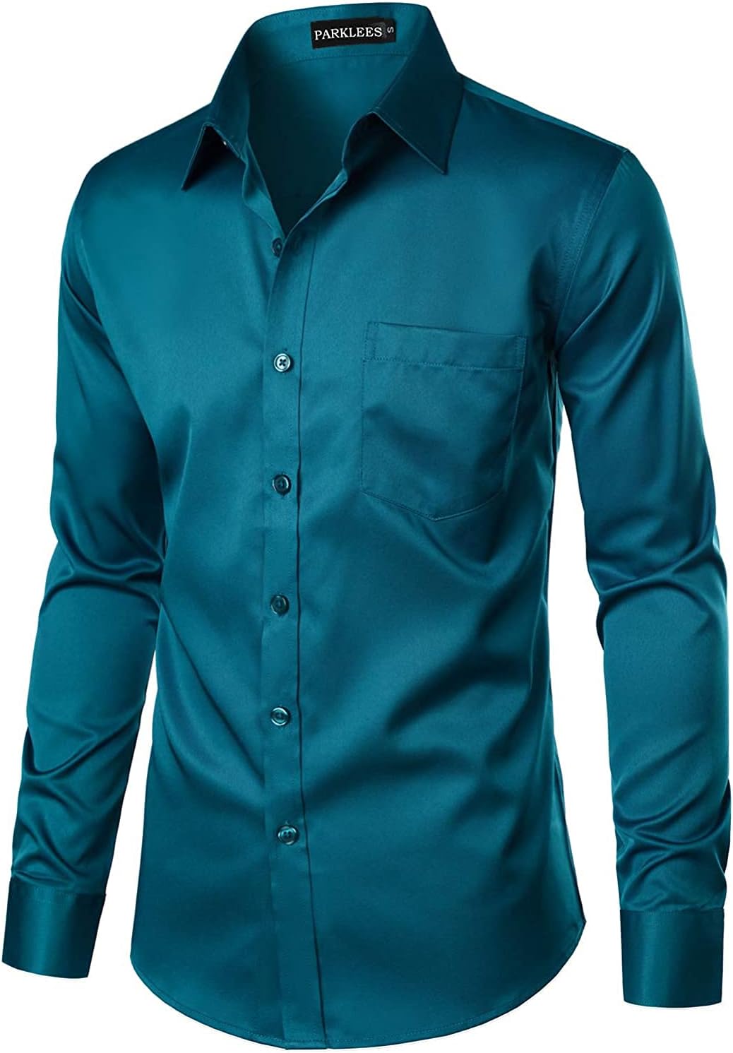 Parklees Herrenhemd, urban, modisch, Freizeit- und Businesshemd, schmale Passform, lange Ärmel, Knop