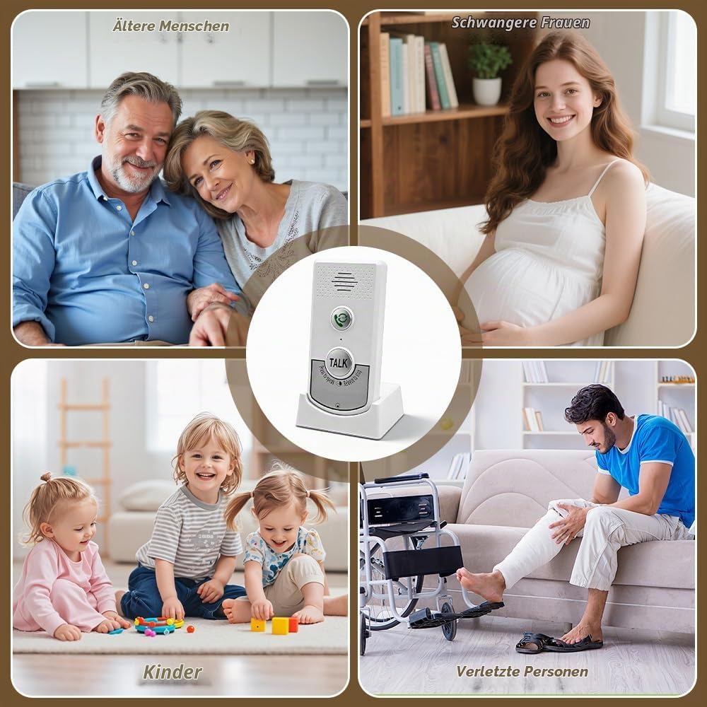 Gegensprechanlage mit Funkklingel, Gegensprechanlage Funk mit Akku, Smart Funk Sprechanlage mit 38 K