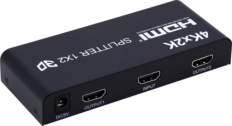 PremiumCord 4K HDMI Splitter 1-2 Port mit Netzteil, Metallgehäuse, Video Auflösung 4Kx2K 2160p UHD,