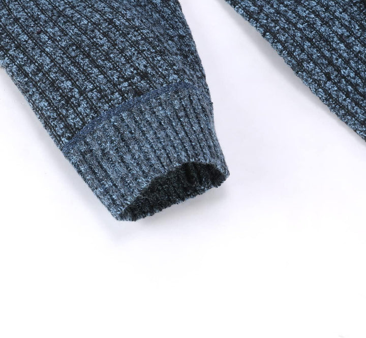 Allthemen Herren Cardigan Grobstrick Reissverschluss Strickjacke mit Stehkragen Winter Pollover Knit
