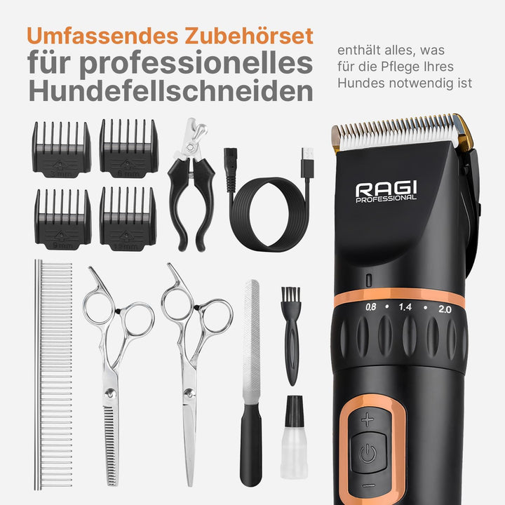 RAGI Hundeschermaschine - Schermaschine Hund Schnurlosen - Leise Wiederaufladbarer Hundehaarschneide