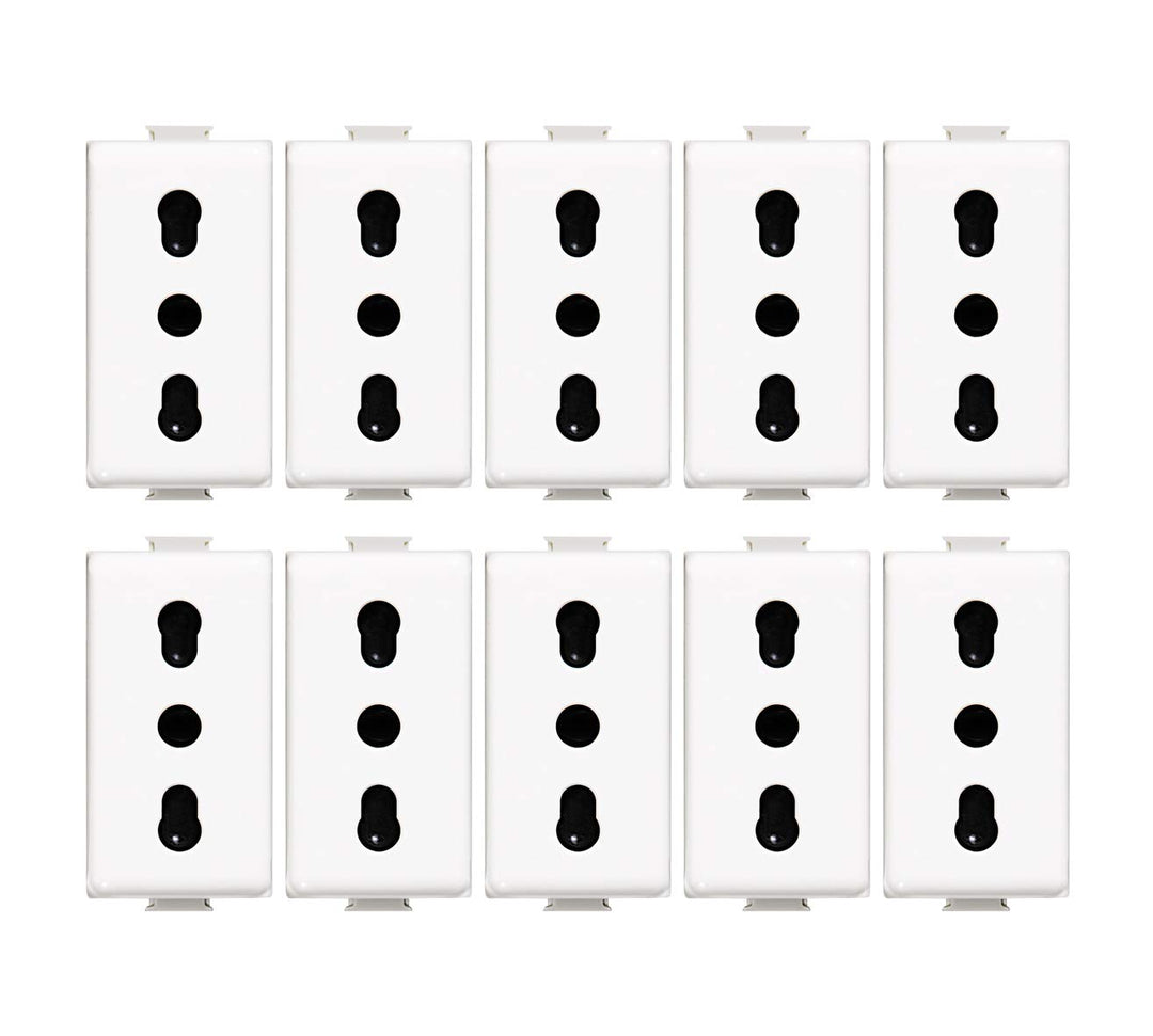 Bticino ASTAM5180 Zweipass-Steckdose Standard Italien, 10 Stück, Farbe Weiss 10 pezzi, 10 pezzi
