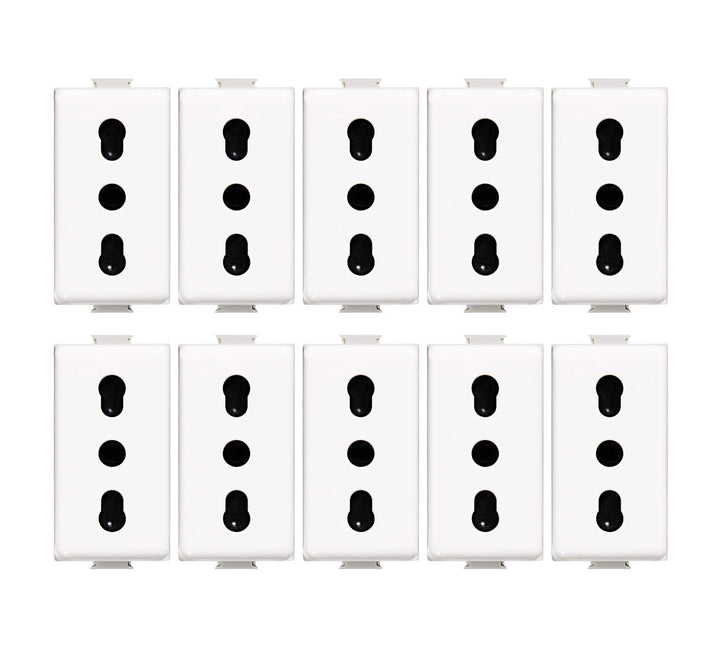 Bticino ASTAM5180 Zweipass-Steckdose Standard Italien, 10 Stück, Farbe Weiss 10 pezzi, 10 pezzi