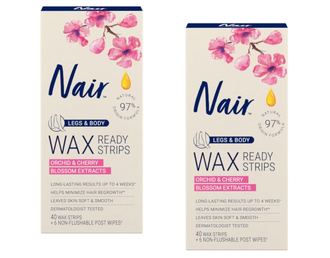 Nair Hair Remover Wax Ready- Strips 40 Count Legs/Body by Nair