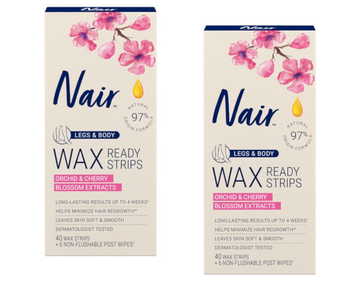 Nair Hair Remover Wax Ready- Strips 40 Count Legs/Body by Nair